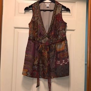 MOTHERHOOD MATERNITY MULTICOLOR SLEEVELESS BLOUSE